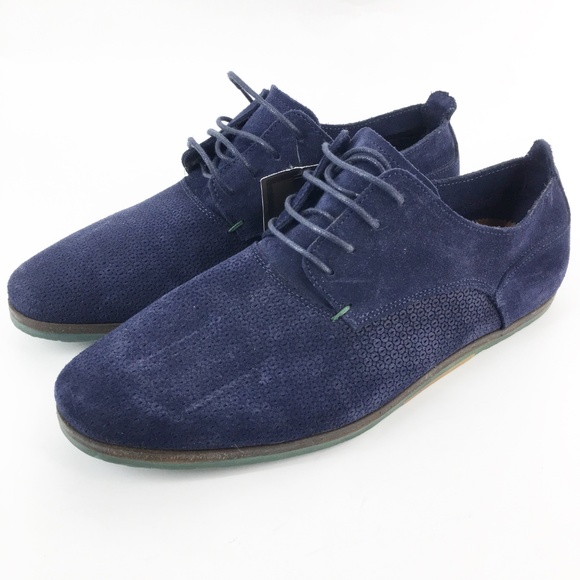 NWT ZARA Mens Black Tag Blue Suede Loafers Size 8 main image 5